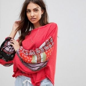 We The Free Waffle Knit Boho Long Sleeve Top XS
